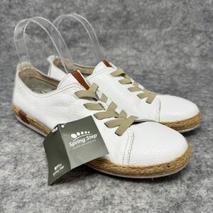 Spring Step Eloya Espadrille Flats Sneakers Womens Size 41 Shoes White Leather